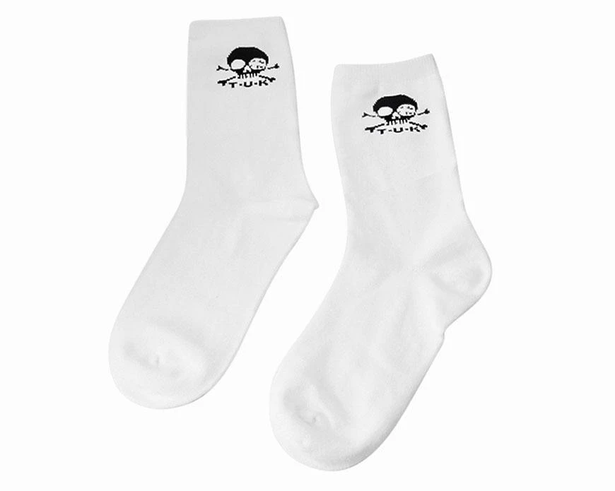 TSK1033 White T.U.K. Skull Logo Men’s Sock 3 TSK1033 White T.U.K. Skull Logo Men’s Sock