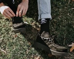 TSK1035 Black T.U.K. Skull Logo Men’s Sock Vegan