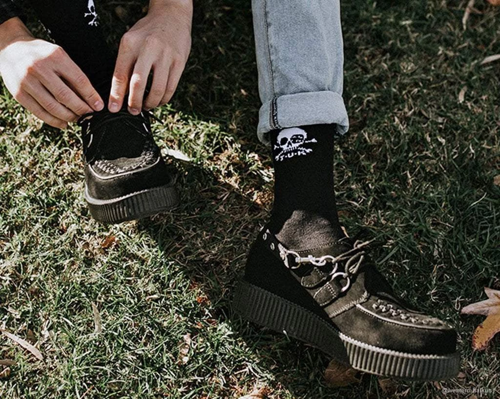 TSK1035 Black T.U.K. Skull Logo Men’s Sock Vegan 2 TSK1035 Black T.U.K. Skull Logo Men’s Sock Vegan