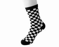 TSK1046 Black & White Checker T.U.K. Men’s Sock Mens