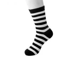 TSK1048 Vegan Black & White Stripe T.U.K. Men’s Sock