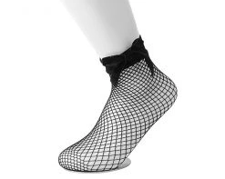 TSK1052 Vegan Black Fishnet & Bow Women’s Sock