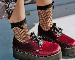 TSK1052 Vegan Black Fishnet & Bow Women’s Sock