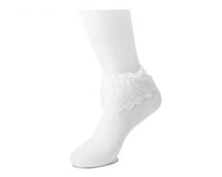 TSK1067 Women's White Lolita Sock Vegan