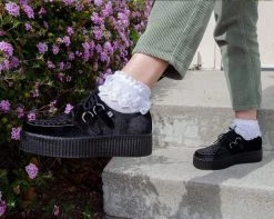 TSK1067 Women's White Lolita Sock Vegan