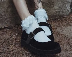 TSK1067 Women's White Lolita Sock Vegan