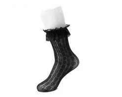 TSK1069 Black Lace Crew Sock
