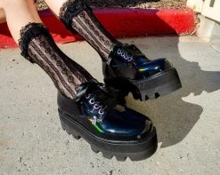 TSK1069 Black Lace Crew Sock