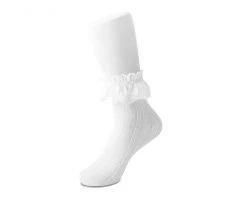 TSK1070 Vegan White Lace Crew Sock