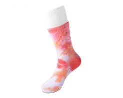 TSK1106 Vegan Tie-Dye Orange Crew Sock