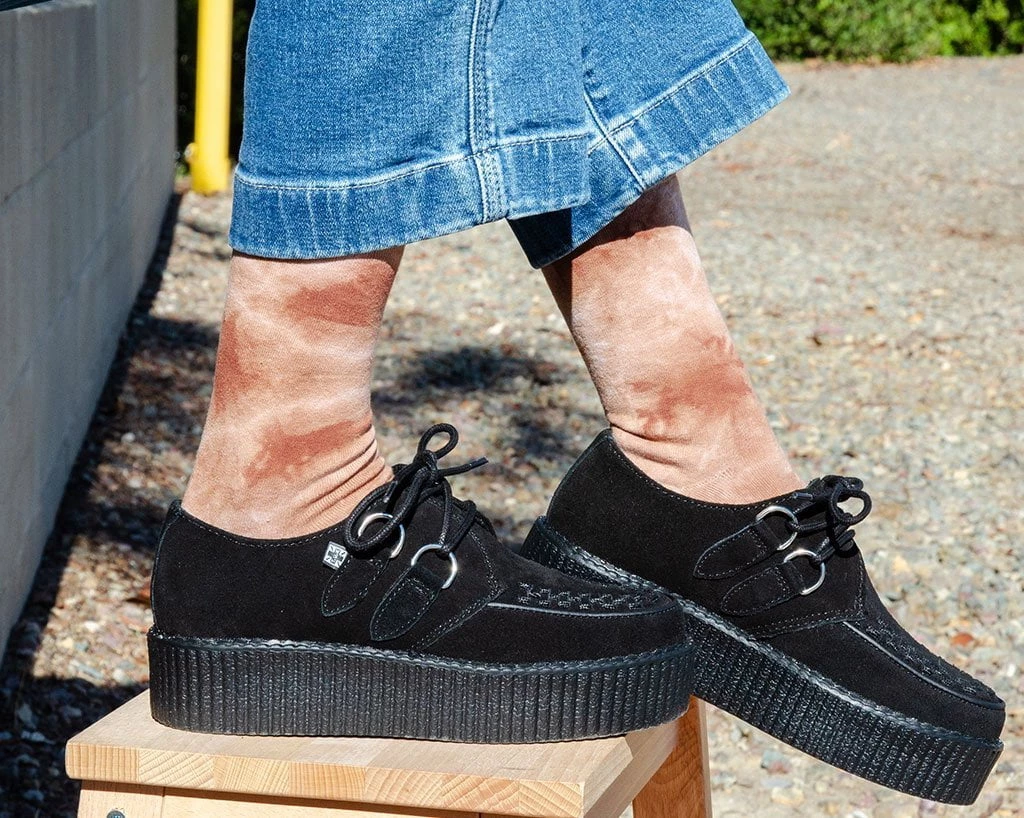 TSK1109 Tie-Dye Chocolate Women's Crew Sock 2 TSK1109 Tie-Dye Chocolate Women's Crew Sock