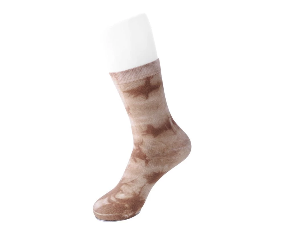 TSK1109 Tie-Dye Chocolate Women's Crew Sock 1 TSK1109 Tie-Dye Chocolate Women's Crew Sock