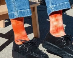 TSK1111 Vegan Tie-Dye Tangerine Women's Crew Sock