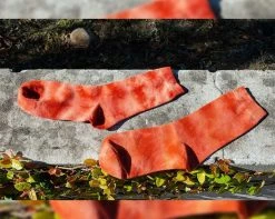 TSK1111 Vegan Tie-Dye Tangerine Women's Crew Sock 9 TSK1111 Vegan Tie-Dye Tangerine Women's Crew Sock