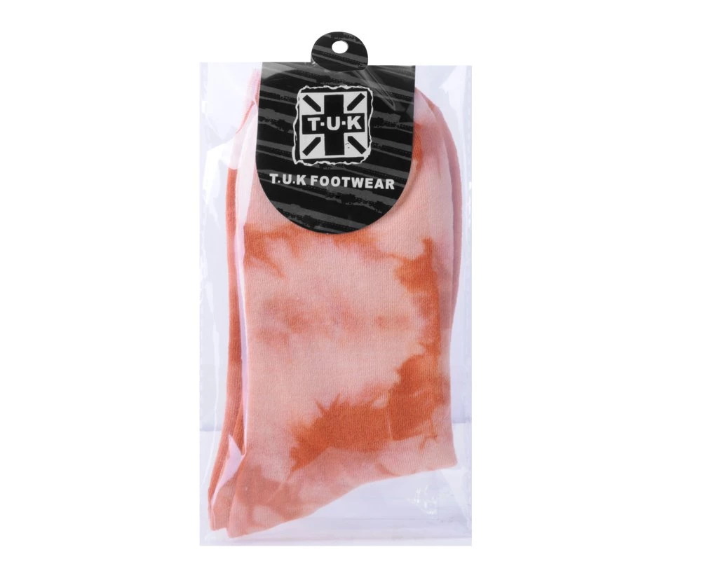 TSK1111 Vegan Tie-Dye Tangerine Women's Crew Sock 3 TSK1111 Vegan Tie-Dye Tangerine Women's Crew Sock