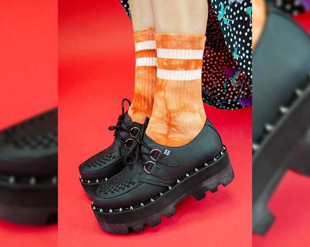 TSK1116 Vegan Tie-Dye Orange Tube Sock 2 TSK1116 Vegan Tie-Dye Orange Tube Sock