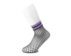TSK1122 Womens Multi-color Band Fishnet 5-Pk Sock