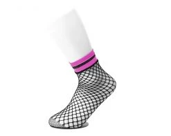 TSK1122 Womens Multi-color Band Fishnet 5-Pk Sock