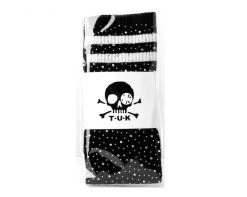 TSK1125 Womens Black Varsity Rhinestone Over-The-Knee Sock