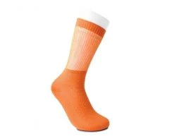 TSK1129 Womens Orange Ribbed Glitter Sock