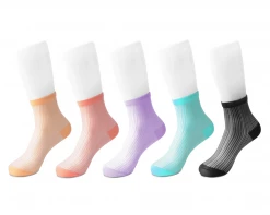 TSK1133 5-pk Ribbed Pastel Sock Womens