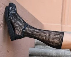 TSK1139 Black Mesh Sock Womens