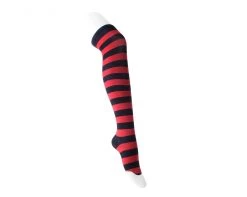 TSK1142 Red & Black Striped Thigh High Sock