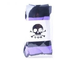 TSK1144 Black & Lavender Striped Thigh High Sock Womens