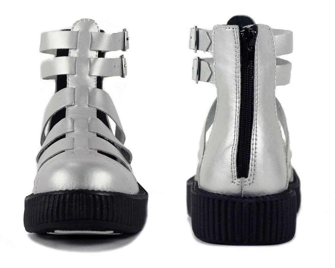 V8868L CLEARANCE Silver Gladiator Creeper Shoes 2 V8868L CLEARANCE Silver Gladiator Creeper Shoes