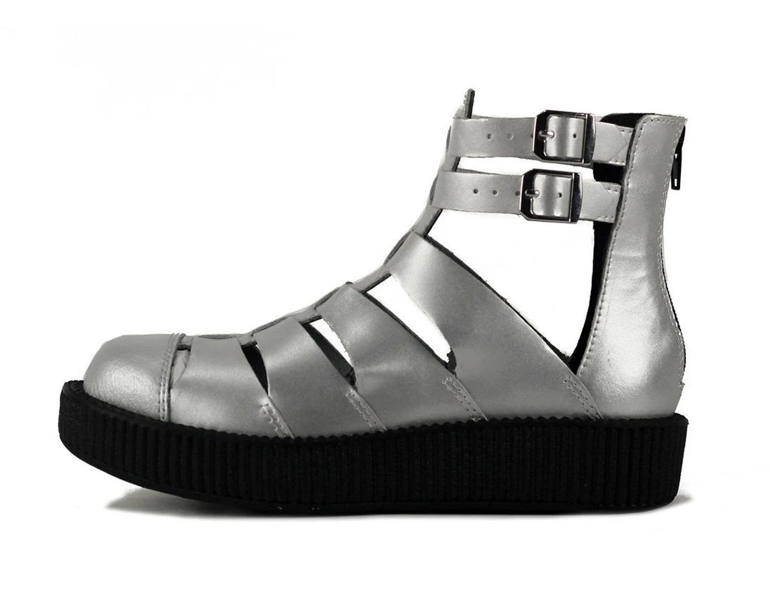 V8868L CLEARANCE Silver Gladiator Creeper Shoes 3 V8868L CLEARANCE Silver Gladiator Creeper Shoes