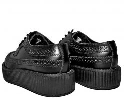 V8876 Black Brogue Wingtip Creepers Womens