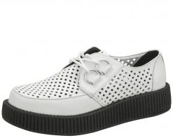 V8882 CLEARANCE White Perf Creepers
