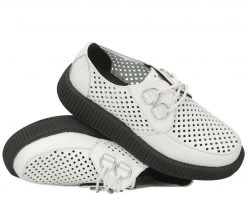 V8882 CLEARANCE White Perf Creepers