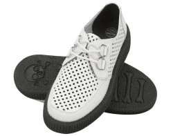 V8882 CLEARANCE White Perf Creepers