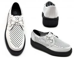 V8882 CLEARANCE White Perf Creepers