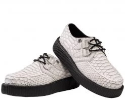 V9018 White Dragon Embossed Creepers