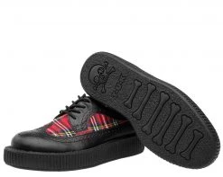 V9103 Black & Plaid Wingtip Creeper Womens