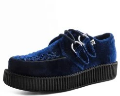 T.U.K. Footwear Outlet store 27 V9269 Creepers Midnight Blue Velvet Creeper