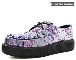 V9317 Silver Multi Paint Splash Spiked Creeper