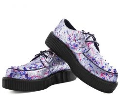 V9317 Silver Multi Paint Splash Spiked Creeper