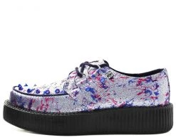 V9317 Silver Multi Paint Splash Spiked Creeper 7 V9317 Silver Multi Paint Splash Spiked Creeper