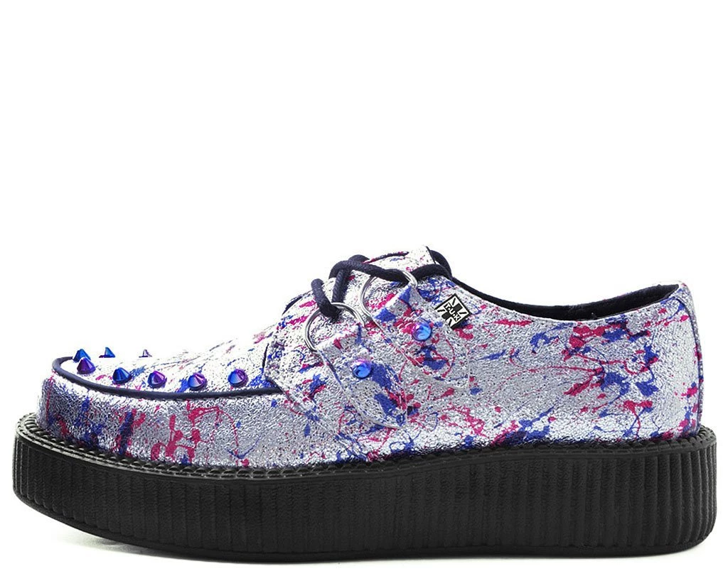 V9317 Silver Multi Paint Splash Spiked Creeper 3 V9317 Silver Multi Paint Splash Spiked Creeper