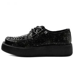 V9318 Womens Black & Chrome Paint Splatter Creeper 7 V9318 Womens Black & Chrome Paint Splatter Creeper