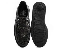 V9318 Womens Black & Chrome Paint Splatter Creeper 8 V9318 Womens Black & Chrome Paint Splatter Creeper
