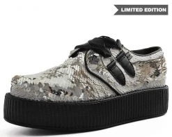 V9327 Womens Champagne Two-Way Sequin Creeper