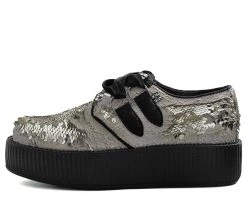 V9327 Womens Champagne Two-Way Sequin Creeper 9 V9327 Womens Champagne Two-Way Sequin Creeper