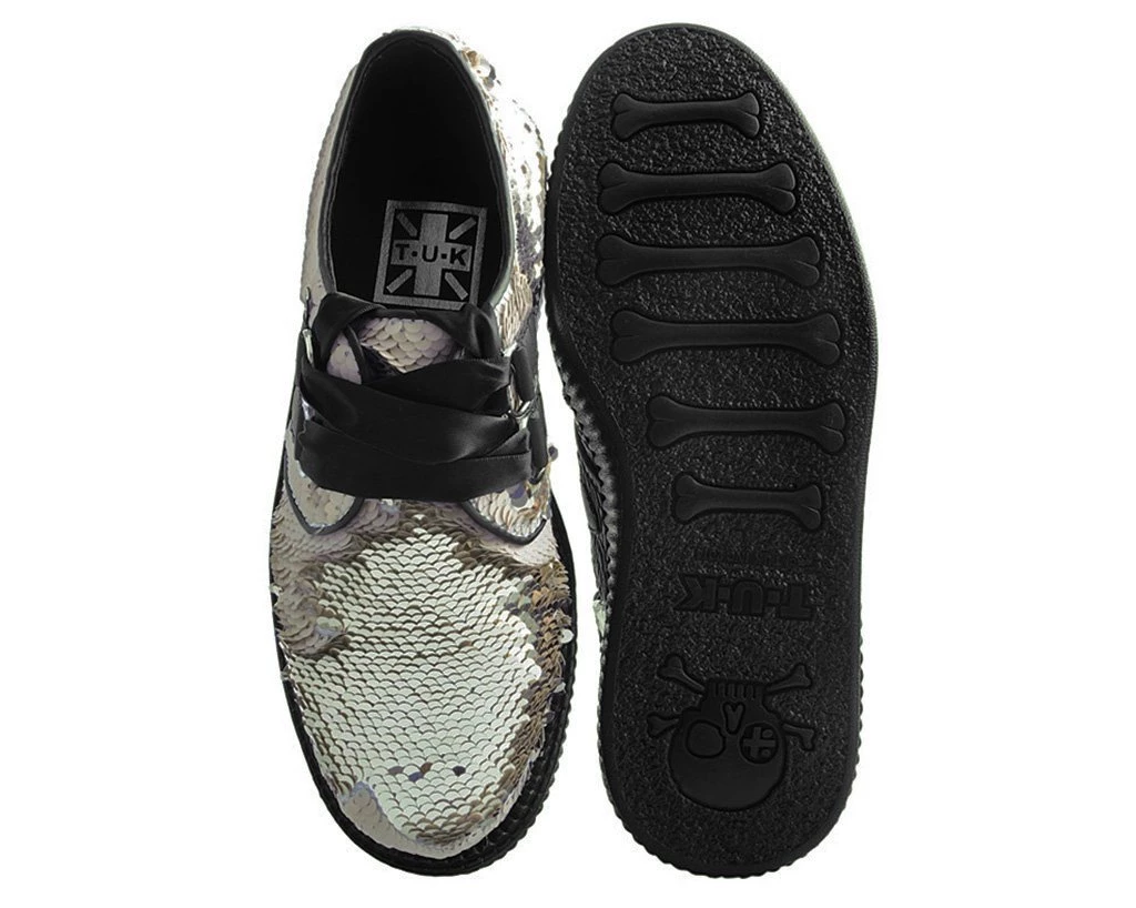 V9327 Womens Champagne Two-Way Sequin Creeper 4 V9327 Womens Champagne Two-Way Sequin Creeper