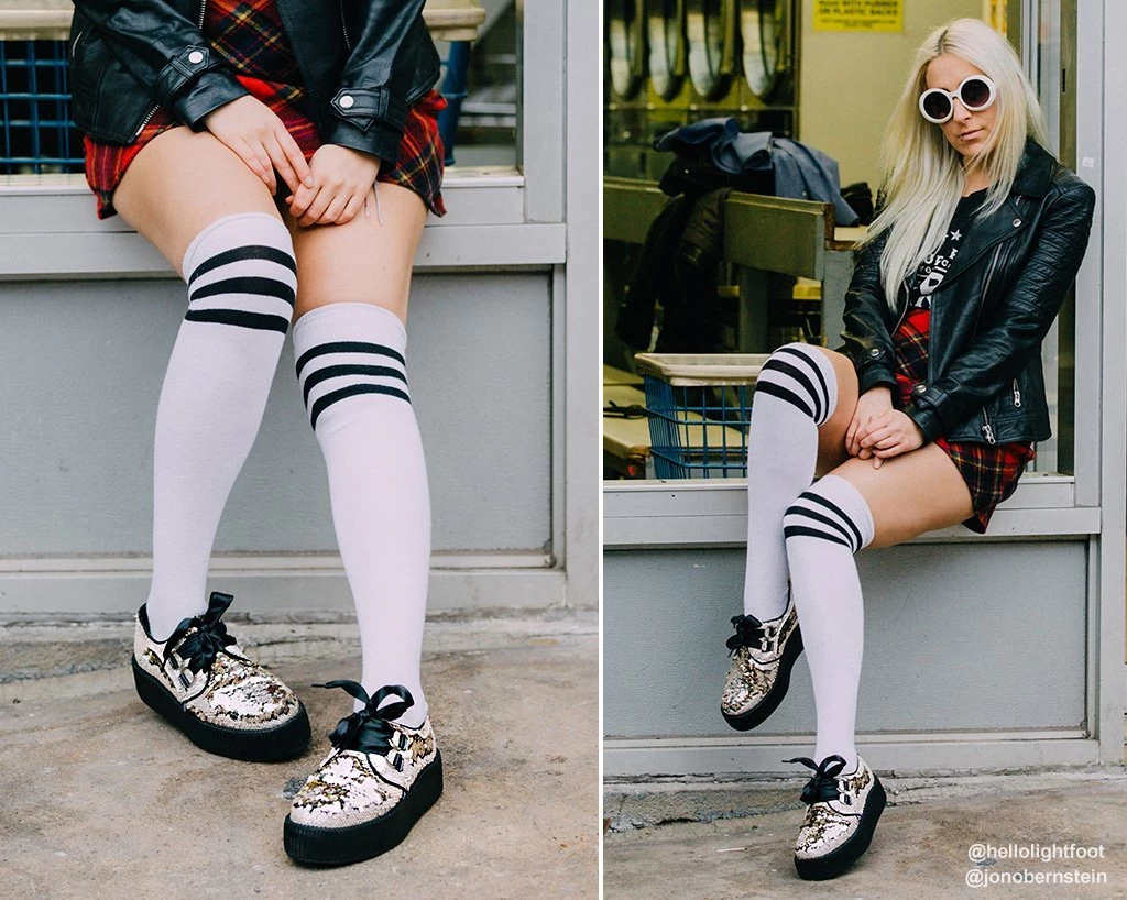 V9327 Womens Champagne Two-Way Sequin Creeper 6 V9327 Womens Champagne Two-Way Sequin Creeper