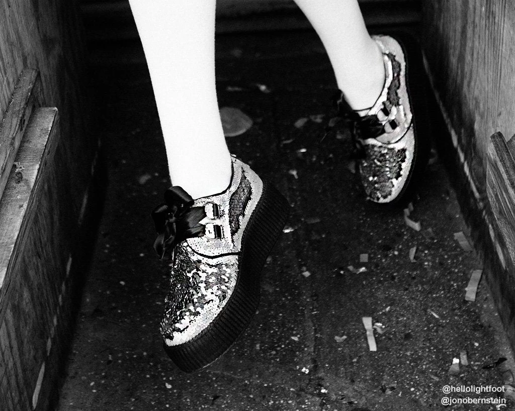 V9327 Womens Champagne Two-Way Sequin Creeper 7 V9327 Womens Champagne Two-Way Sequin Creeper