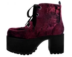 A9347L Burgundy Crushed Velvet Nosebleed Boot - *FINAL SALE/NON-RETURNABLE
